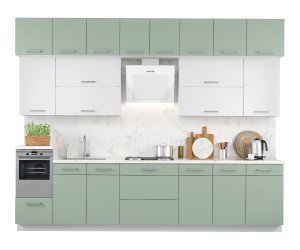 Кухонный Комплект Эбони 5, прямой, размер 3200*